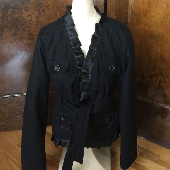 Rue 21 black wool blend jacket, small - Picture 1 of 8